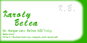 karoly belea business card